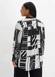 Chemisier en satin avec passepoils contrastants, bonprix