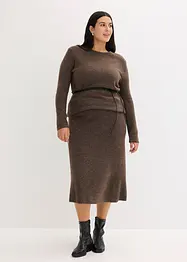Jupe midi en maille, bonprix