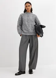 Grobstrick-Pullover mit Zopfmuster, bonprix