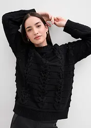 Grobstrick-Pullover mit Zopfmuster, bonprix