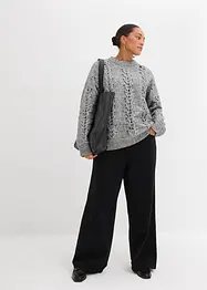 Grobstrick-Pullover mit Zopfmuster, bonprix