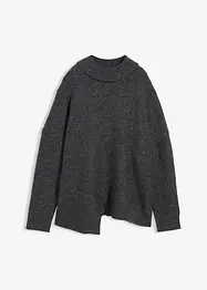 Pullover mit asymmetrischem Saumverlauf und Wollanteil, bonprix