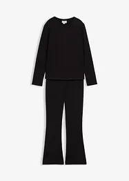 T-shirt manches longues et pantalon en jersey côtelé (ens. 2 pces), bonprix