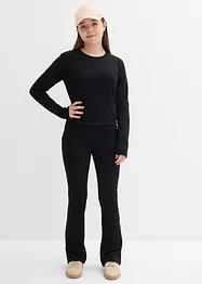 T-shirt manches longues et pantalon en jersey côtelé (ens. 2 pces), bonprix