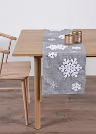 Tischläufer mit flauschigen Schneeflocken, bonprix