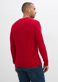 Feinstrickpullover mit Zopfmuster, Slim Fit, bonprix