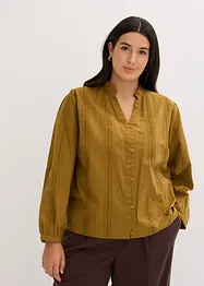 Chemisier en coton avec broderies anglaises, bonprix