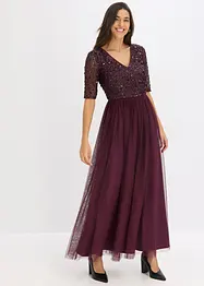Abendkleid aus zartem Tüll mit Paillettenstickerei, bonprix