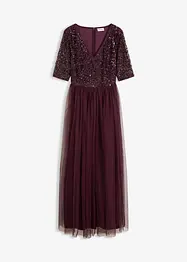 Abendkleid aus zartem Tüll mit Paillettenstickerei, bonprix