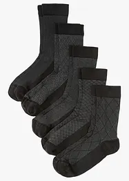 Lot de 5 paires de chaussettes bord non comprimant en coton majoritaire, bonprix