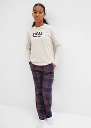 Pyjama mit Flanellhose aus weicher Baumwolle (2.tlg Set), bonprix