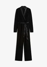 Overall aus strukturiertem Crepe mit Satin-Einsatz, bonprix