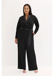 Overall aus strukturiertem Crepe mit Satin-Einsatz, bonprix