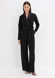 Overall aus strukturiertem Crepe mit Satin-Einsatz, bonprix