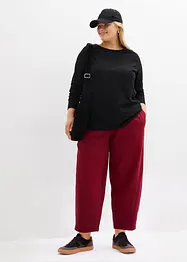 Pantalon barrel en molleton 100% coton, bonprix