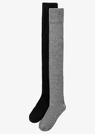Lot de 2 paires de chaussettes jambières en coton majoritaire, bonprix