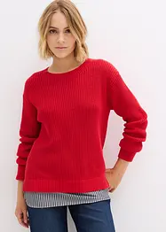 Pull à empiècement chemisier, bonprix