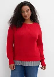 Pull à empiècement chemisier, bonprix