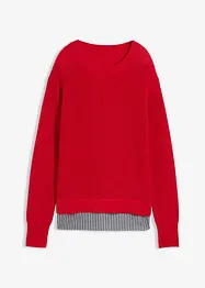 Pull à empiècement chemisier, bonprix