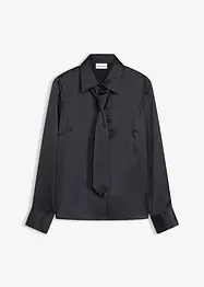 Satinbluse mit abnehmbarer Krawatte (2-tlg.), bonprix