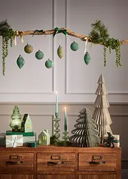 Set de 2 sapins déco en papier, bonprix