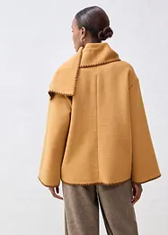 Wolljacke mit Zierstickerei (2tlg. Set mit Schal), bonprix