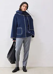 Wolljacke mit Zierstickerei (2tlg. Set mit Schal), bonprix