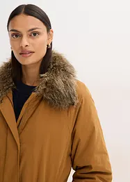 Wattierter Trenchcoat mit abnehmbaren Fellkragen, bonprix