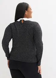 T-shirt manches longues en coton mélangé, bonprix