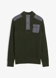 Grobstrick Troyer Pullover mit Web-Besatz, bonprix