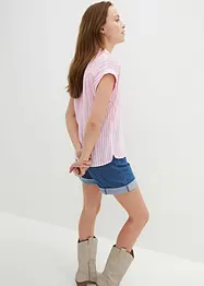 Kurzarmbluse aus fließender Viskose, bonprix