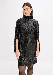 Paillettenkleid mit Trompeten-Ärmel, bonprix