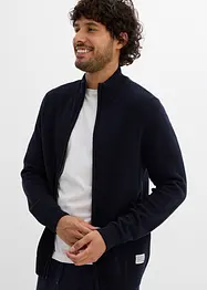 Gilet en maille de coton recyclé majoritaire, col montant, bonprix