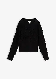 Grobstrick-Pullover mit Fransen, bonprix