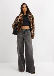 Oversize Fellimitat-Jacke, bonprix