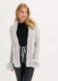 Strickjacke mit Fellimitat, bonprix