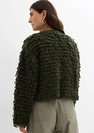 Grobstrickjacke in Curly Fellimitat, bonprix