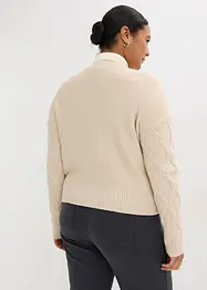 Gilet en grosse maille, style blouson teddy, bonprix