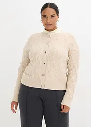 Gilet en grosse maille, style blouson teddy, bonprix