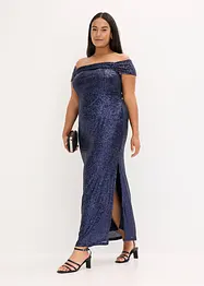 Paillettenkleid mit Carmen-Ausschnitt, bonprix