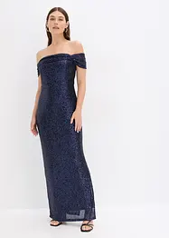 Paillettenkleid mit Carmen-Ausschnitt, bonprix