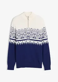 Norweger-Pullover mit Troyerkragen aus reiner Baumwolle, bonprix