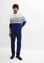 Norweger-Pullover mit Troyerkragen aus reiner Baumwolle, bonprix