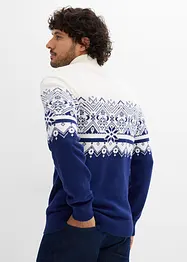 Norweger-Pullover mit Troyerkragen aus reiner Baumwolle, bonprix