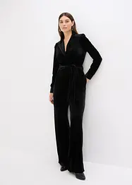Jersey-Jumpsuit aus fließendem Samt, bonprix