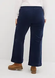 Pantalon large en velours côtelé, taille haute, bonprix