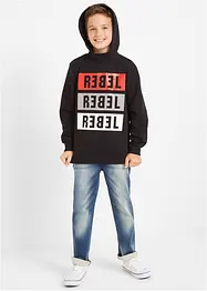 Regular Fit Schlupf-Sweat-Jeans, Straight, bonprix