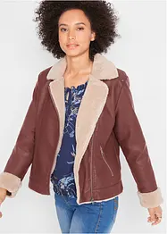 Lederimitat-Jacke, gefüttert, bonprix