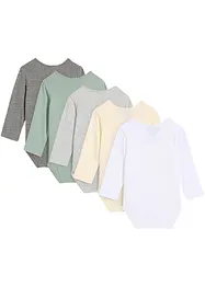Langarmbody aus reiner Bio-Baumwolle (5er-Pack), bonprix