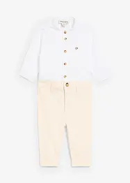 Body chemise et pantalon chino 100% coton (ens. 2 pces), bonprix